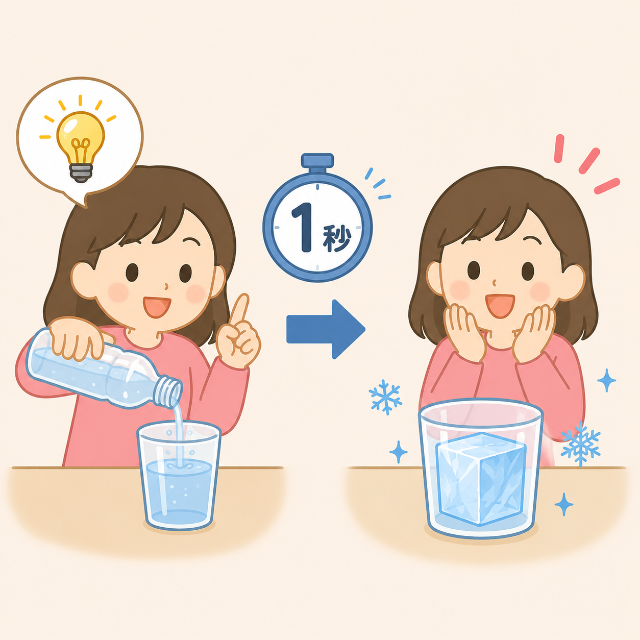 【ひっかけ なぞなぞ】Q162 水を1秒で凍らせるにはどうしたら良いでしょう。