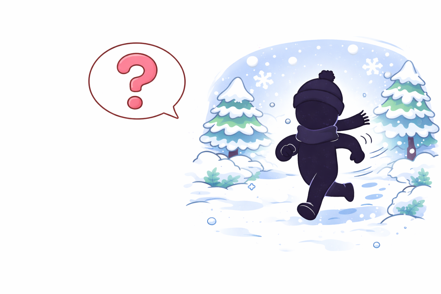 【小学生向け（低学年）】Q182 「タタタ」と冬（ふゆ）に走って（はしって）くるひとはだれでしょう