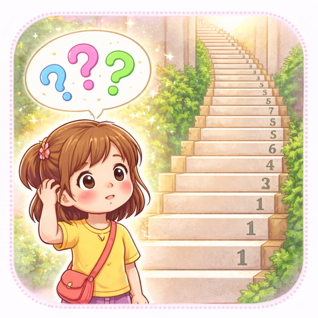 【ひっかけ なぞなぞ】Q108 そんなに長くもないのに、数えるのがとても難しい階段があります。なぜでしょう。