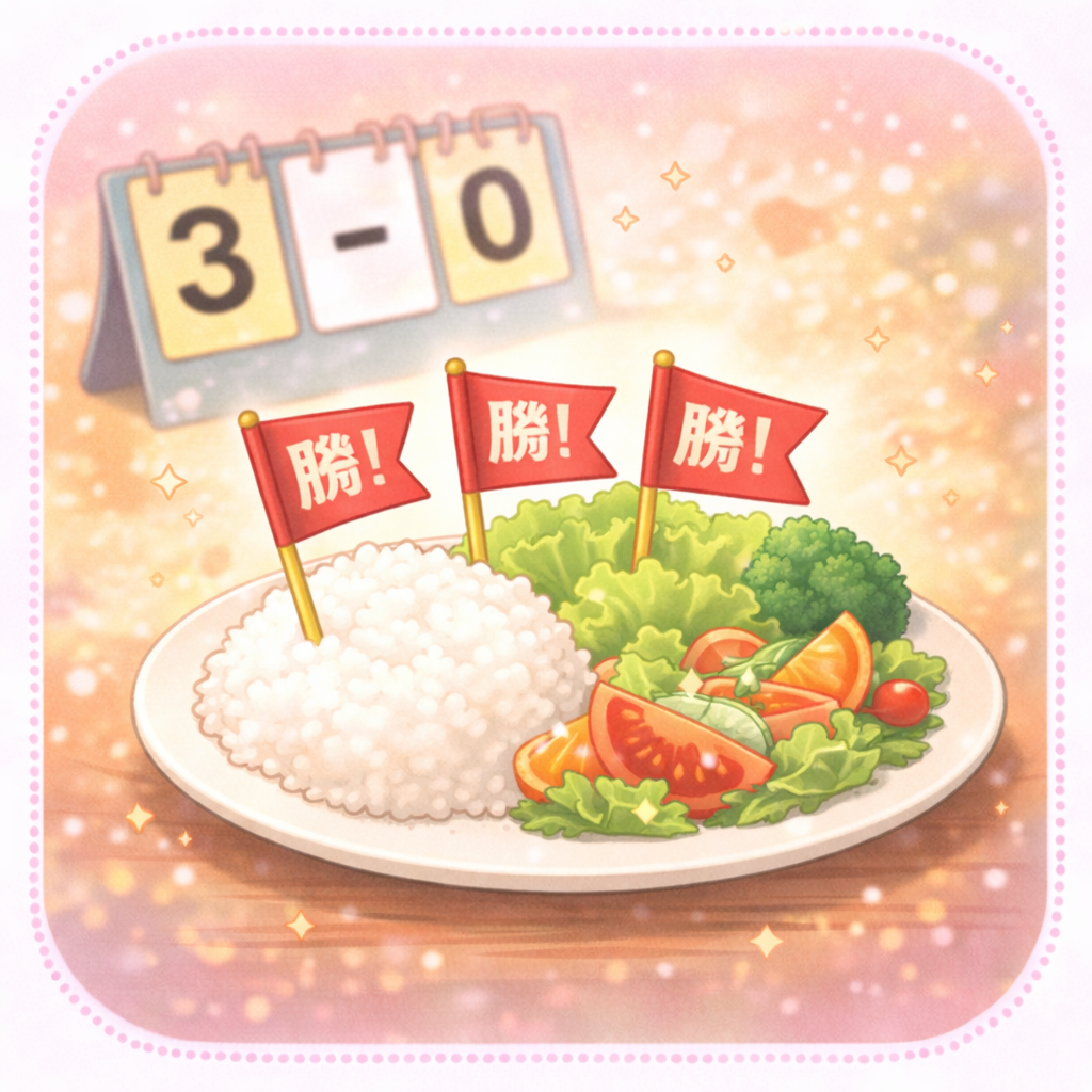 【小学生向け（低学年）】Q118 これをたべて、しあいをすると、３回はかつという食べ物（たべもの）はなあに？