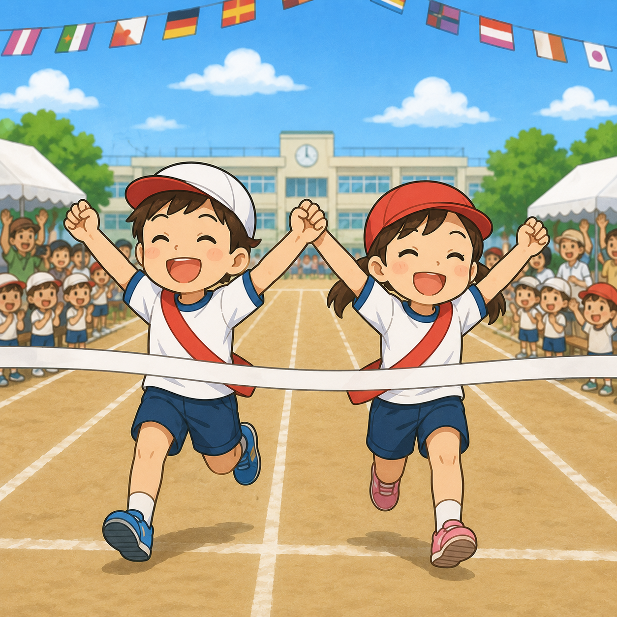 【ひっかけ なぞなぞ】Q149 運動会で、レースをしました。なぜか一等賞が2人います。さて、なんでだ