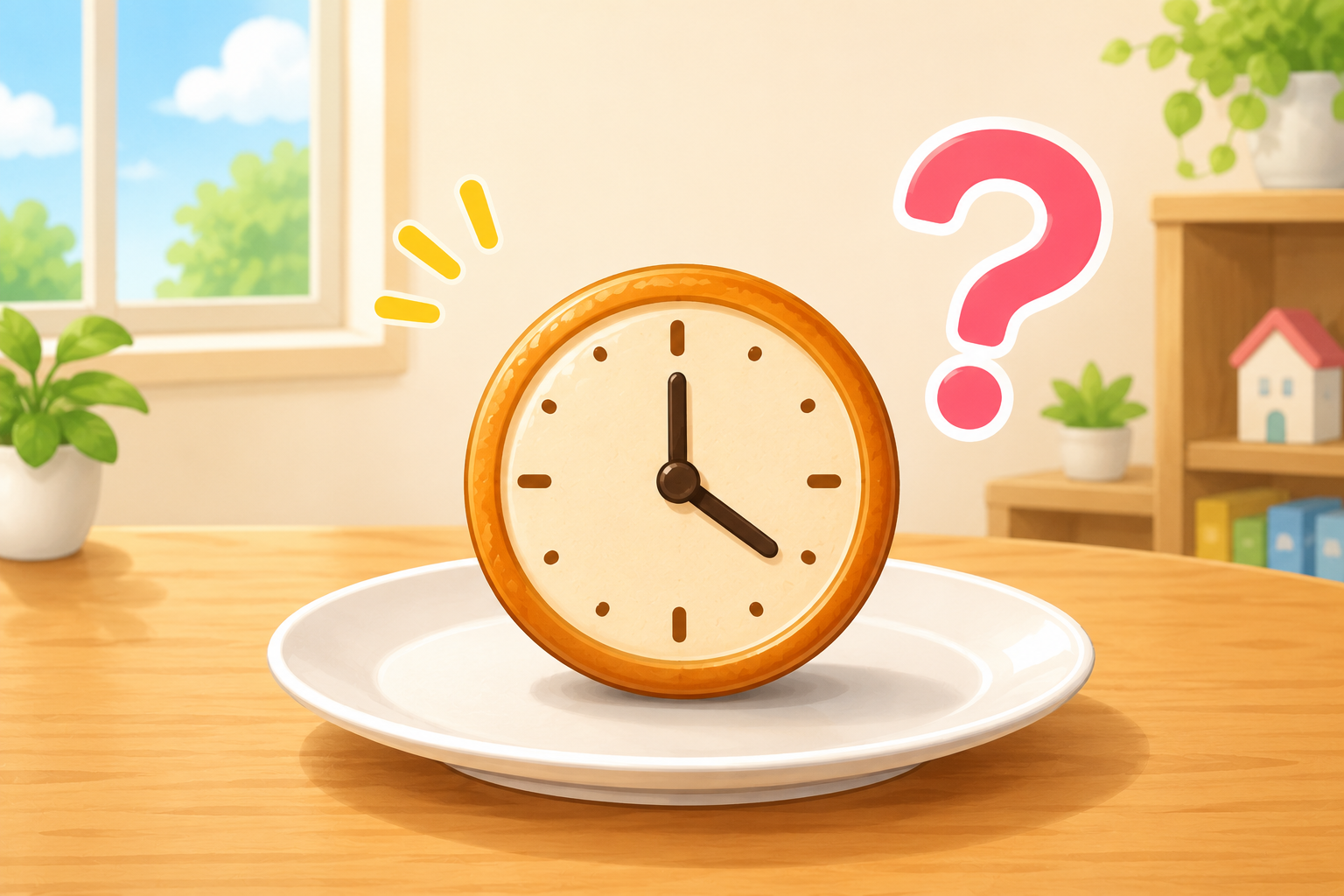 【幼児向け なぞなぞ】Q246 とけいがはいっているたべもの、なんでしょう？
