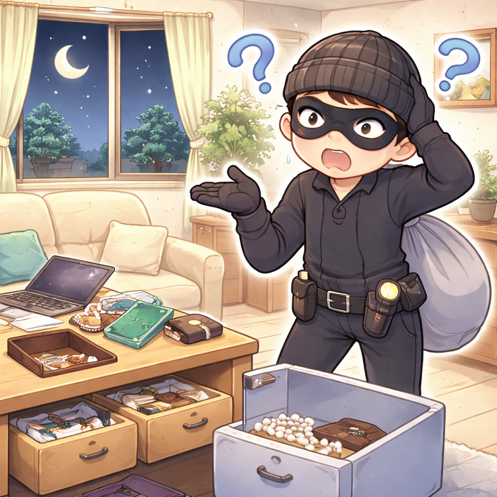 【ひっかけ なぞなぞ】Q211 どろぼうが家に入ったのに、何もぬすまれなかった。なんででしょう？