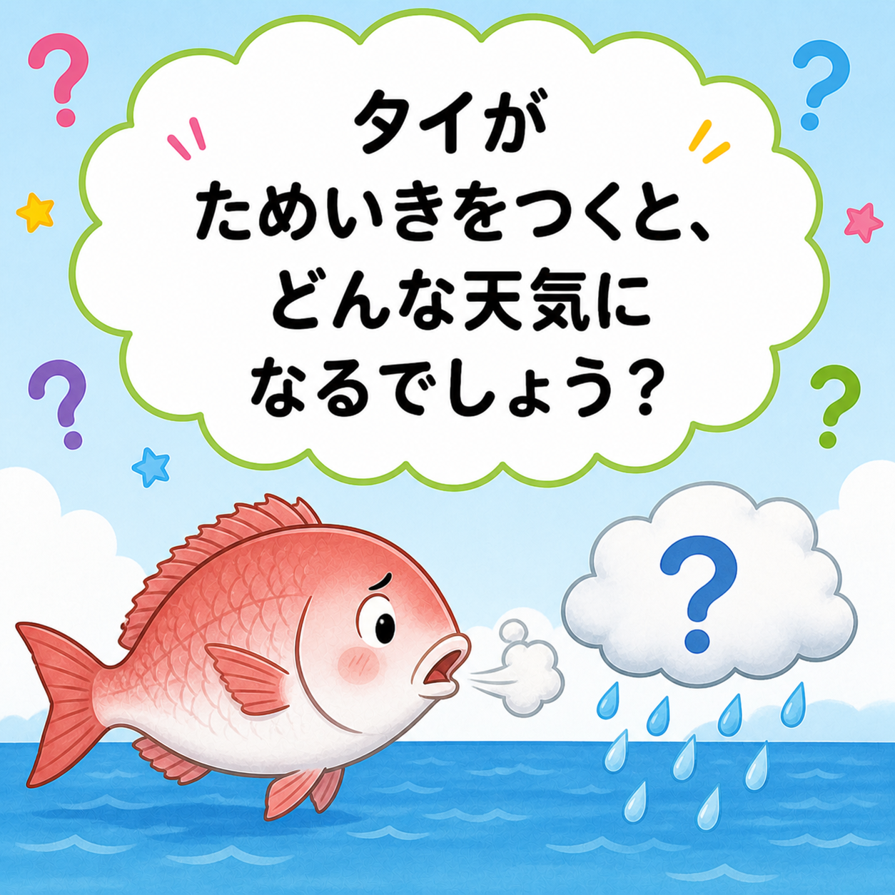 【小学生向け（低学年）】Q140 タイがためいきをつくと、どんな天気になるでしょう？