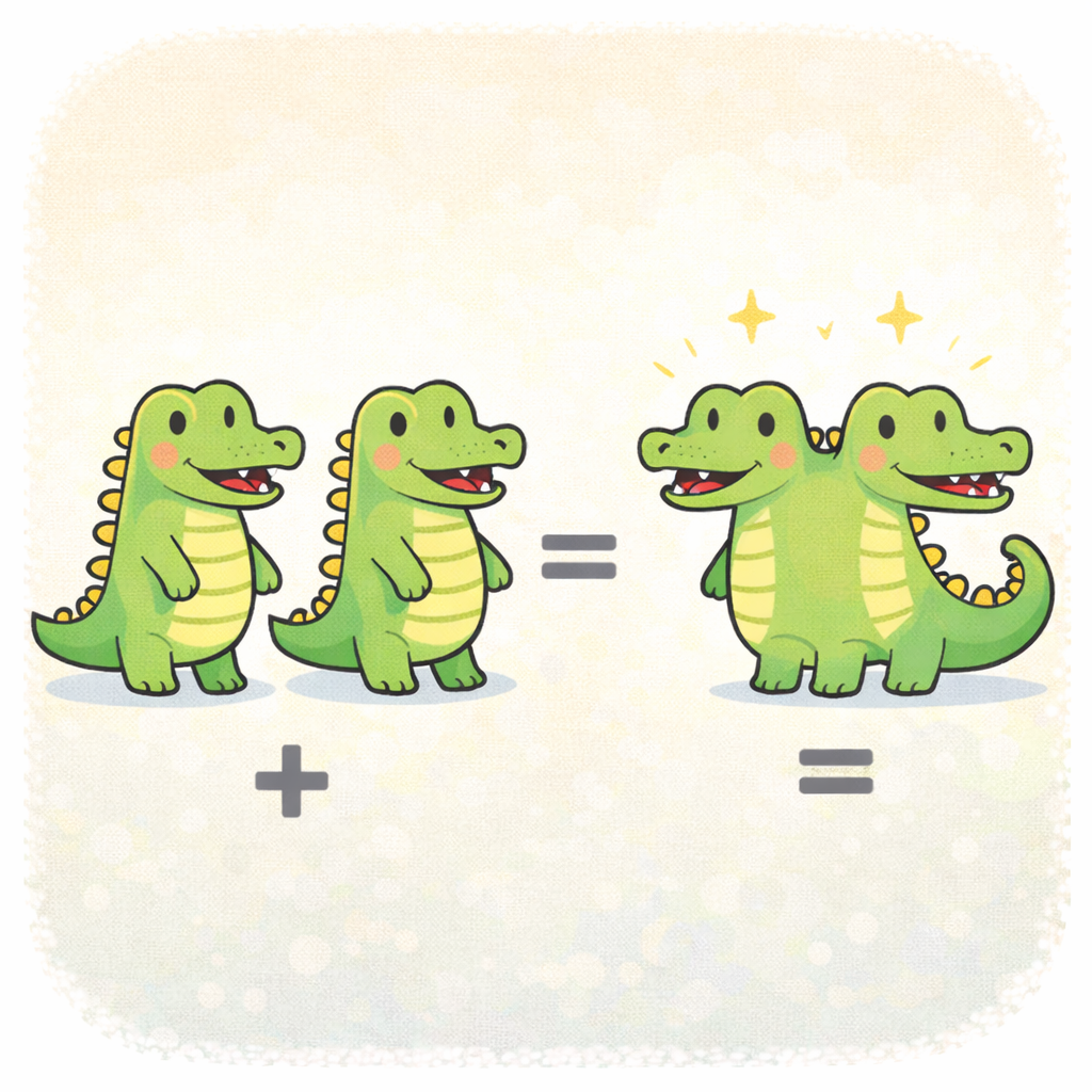 【小学生向け（低学年）】Q59 わにとわにをたすと、なにになるでしょうか？